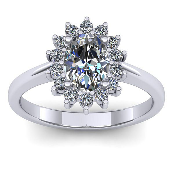 Inel de logodna cu safir alb oval