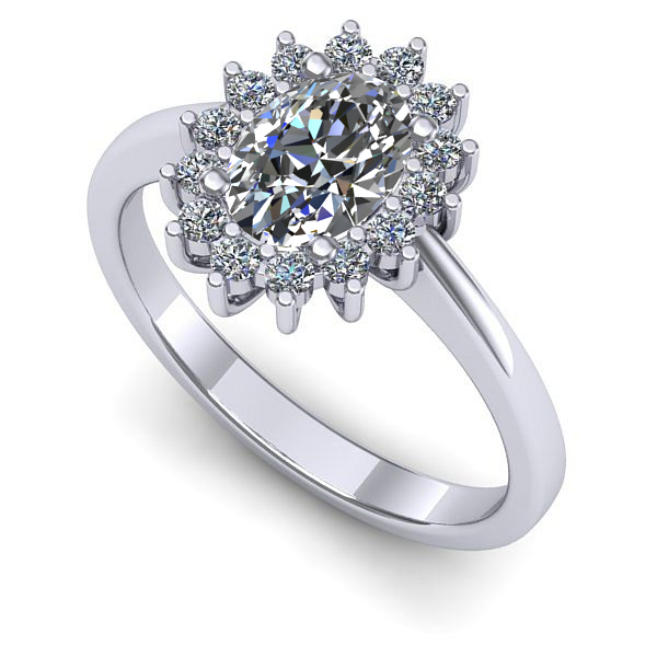 Inel din aur alb cu safir alb