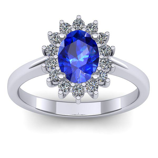 Inel logodna cu safir oval