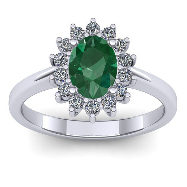 Inel cu smarald oval