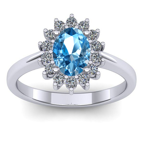 Inel de logodna cu topaz blue oval