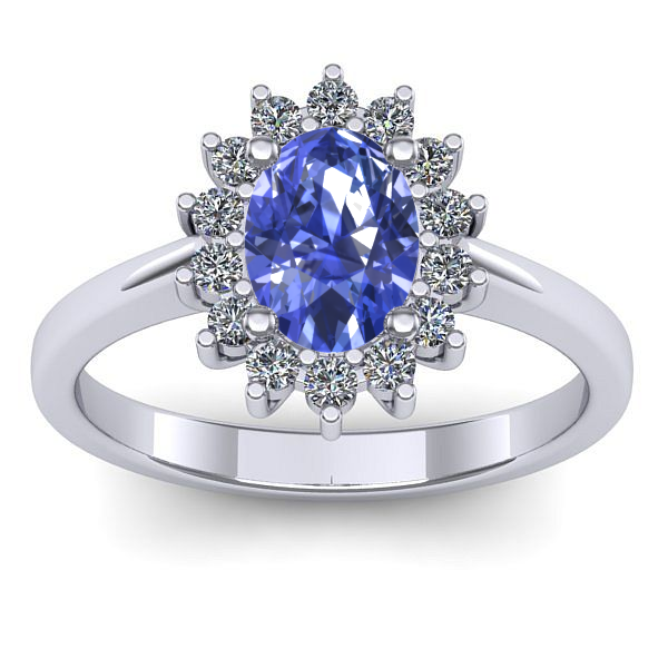 Inel cu tanzanit oval