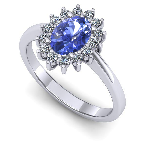 Inel de logodna din aur alb cu tanzanit