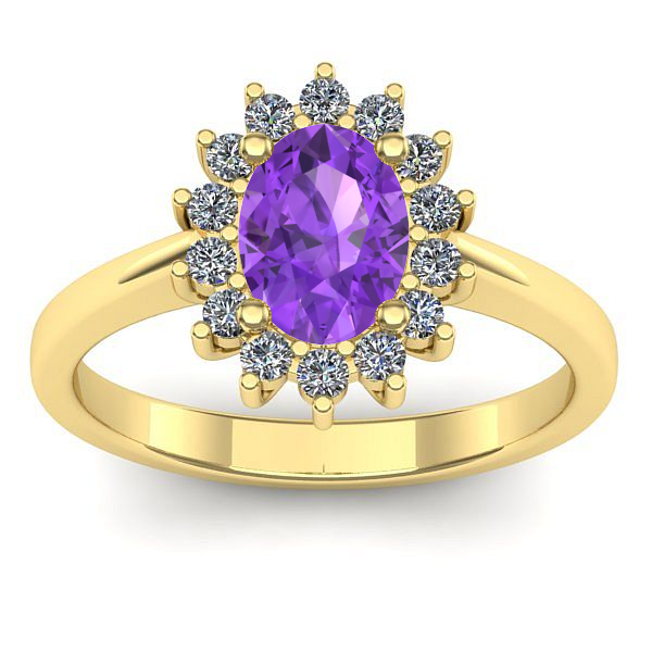 Inel de logodna cu ametist oval