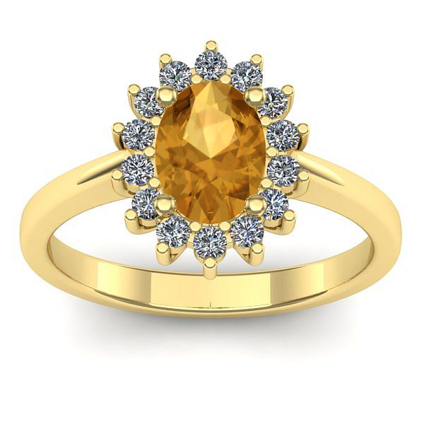 Inel logodna cu citrin oval