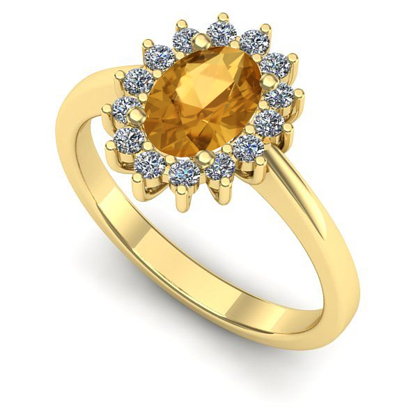 Inel de logodna din aur galben cu citrin