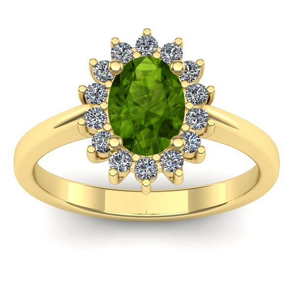 Inel logodna cu peridot oval