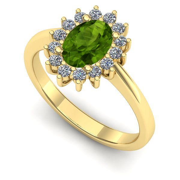 Inel din aur galben cu peridot