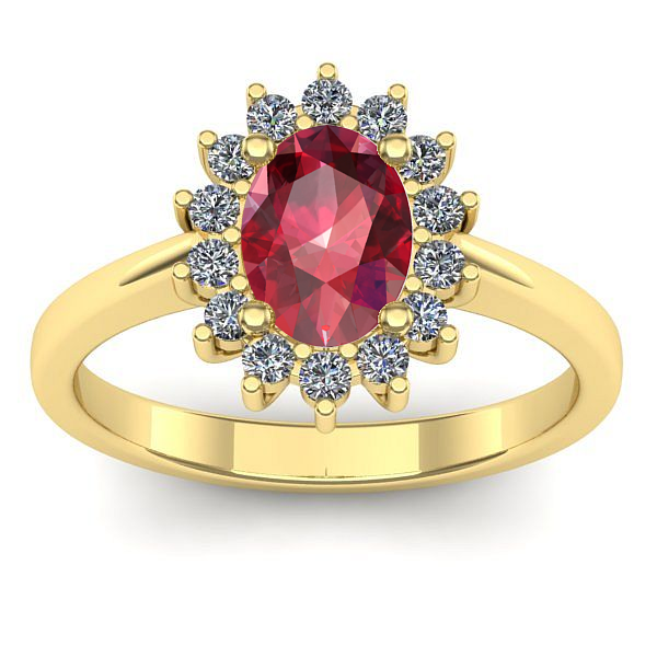 Inel de logodna cu rubin oval