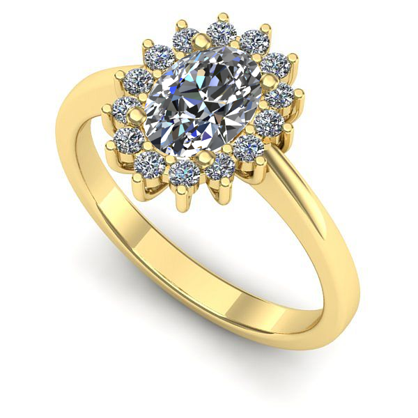 Inel logodna din aur galben cu diamant de laborator