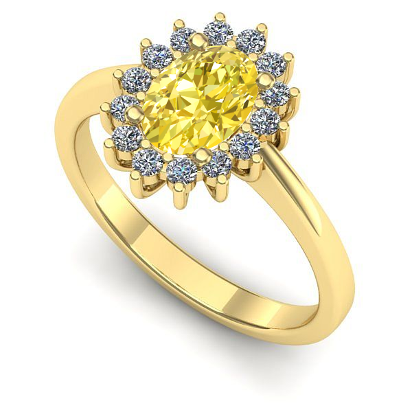 Inel logodna din aur galben cu safir galben