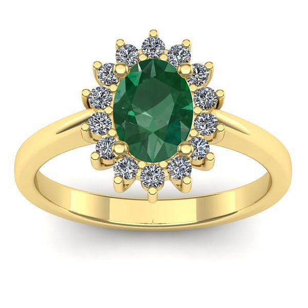 Inel de logodna cu smarald oval