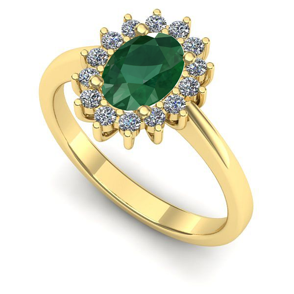 Inel din aur galben cu smarald