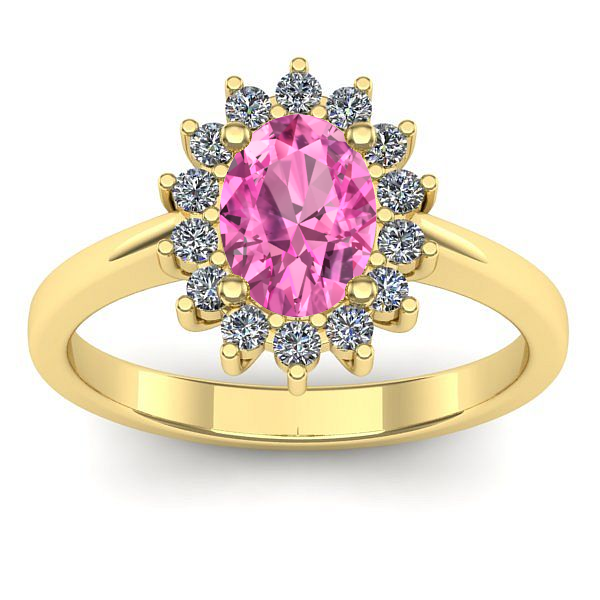 Inel cu safir roz oval