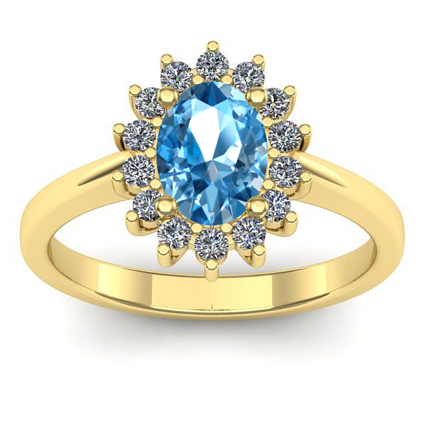 Inel logodna cu topaz blue oval