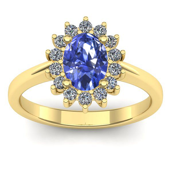 Inel logodna cu tanzanit oval