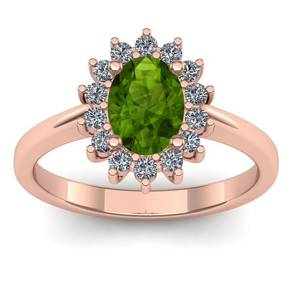 Inel de logodna cu peridot oval