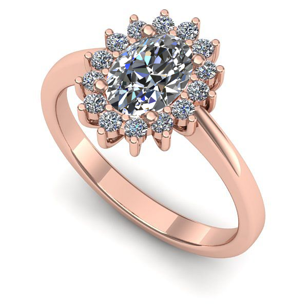 Inel logodna din aur roz cu diamant de laborator