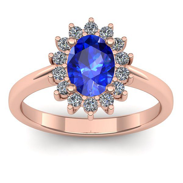 Inel logodna cu safir oval