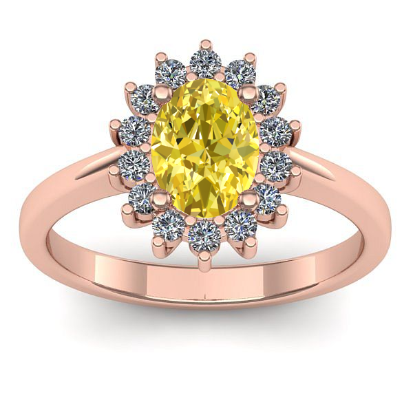 Inel de logodna cu safir galben oval