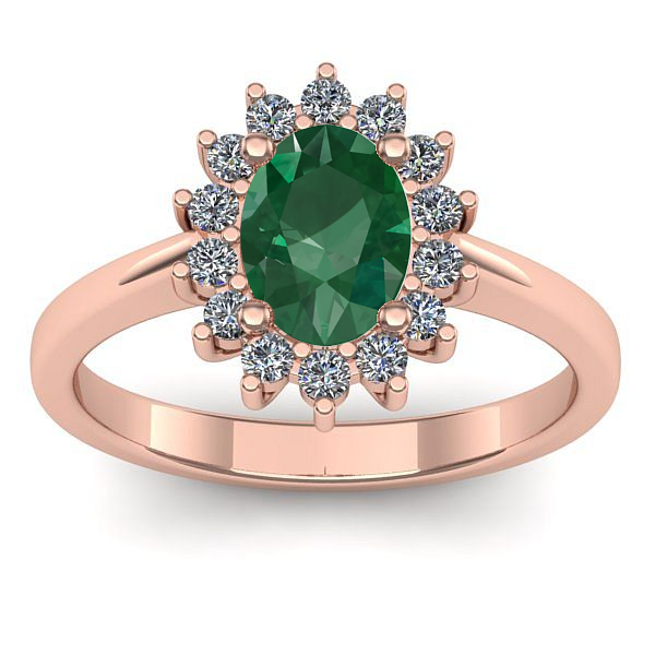 Inel cu smarald oval