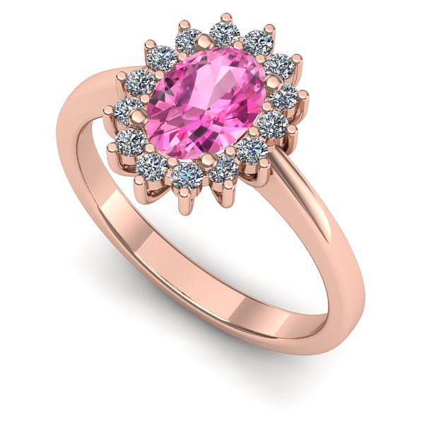 Inel din aur roz cu safir roz