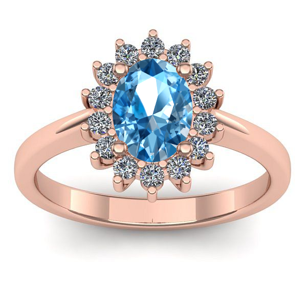 Inel de logodna cu topaz blue oval