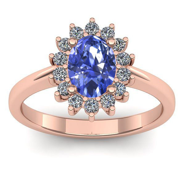 Inel de logodna cu tanzanit oval