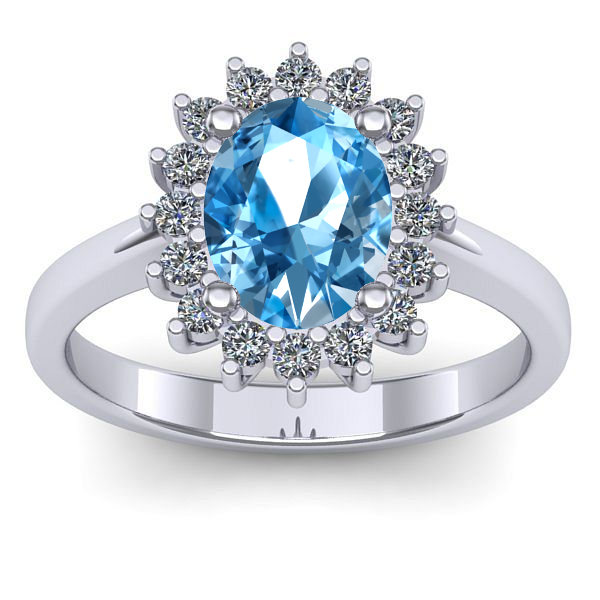 Inel logodna cu topaz blue oval