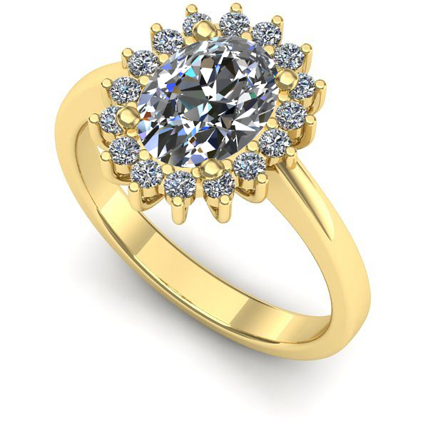 Inel logodna din aur galben cu diamant de laborator