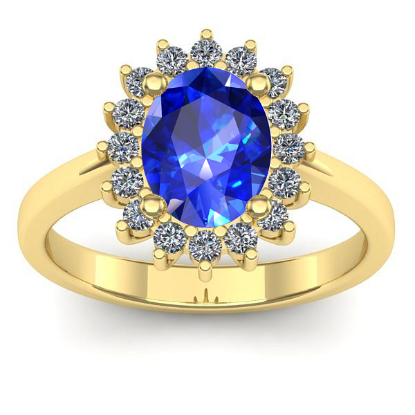 Inel de logodna cu safir oval