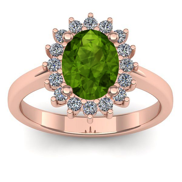 Inel logodna cu peridot oval