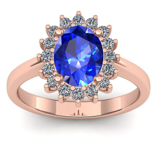 Inel de logodna cu safir oval
