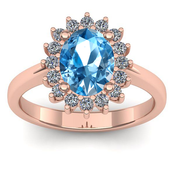 Inel cu topaz blue oval