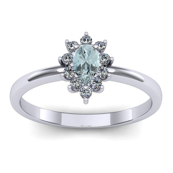 Inel cu aquamarin lacrima