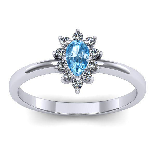 Inel logodna cu topaz blue lacrima
