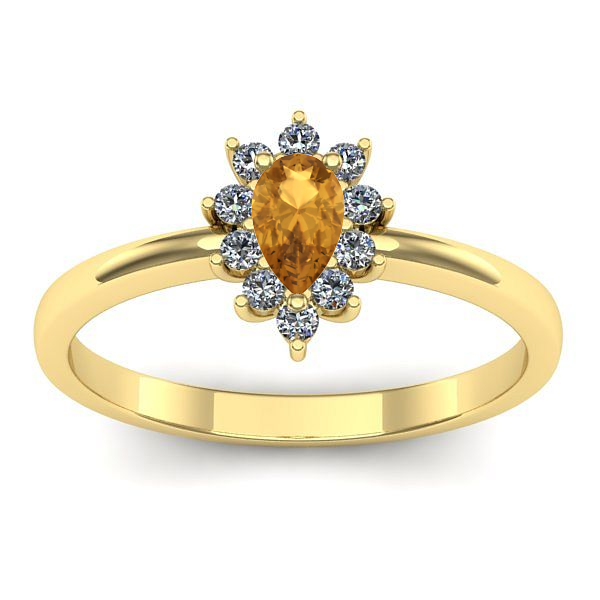 Inel de logodna cu citrin lacrima