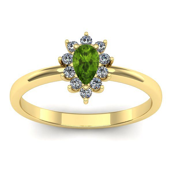 Inel logodna cu peridot lacrima