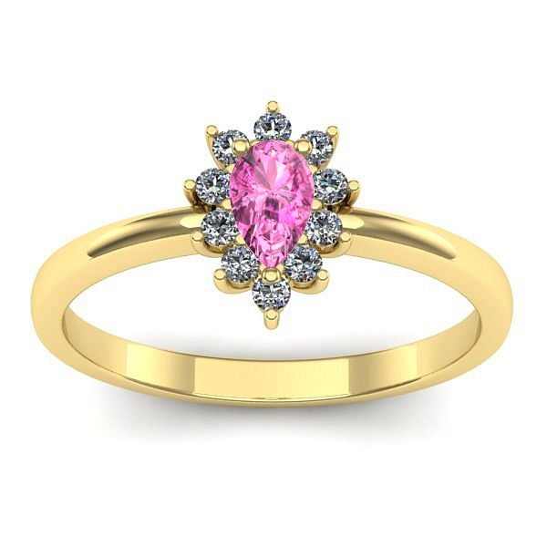 Inel de logodna cu safir roz lacrima