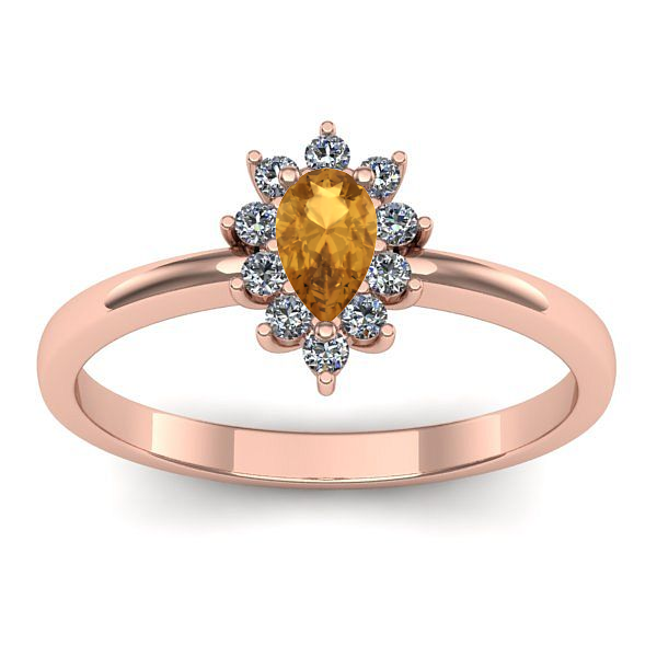 Inel logodna cu citrin lacrima