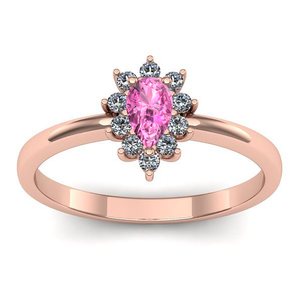 Inel de logodna cu safir roz lacrima