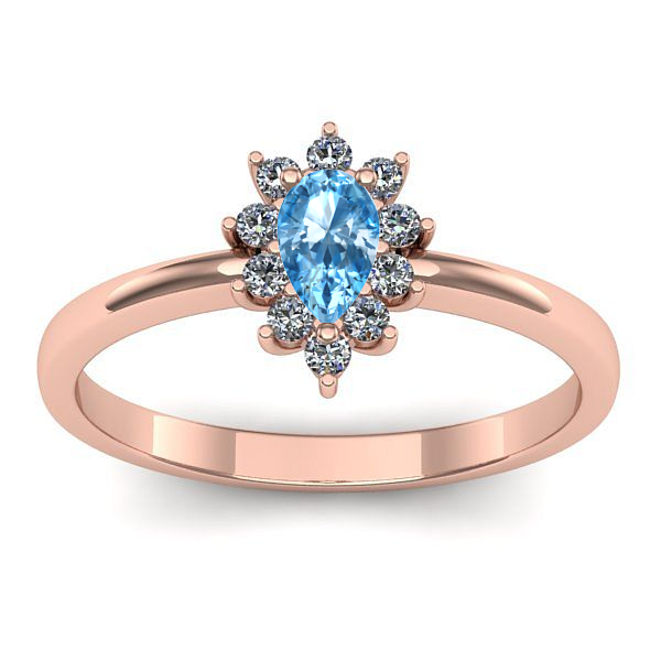 Inel cu topaz blue lacrima