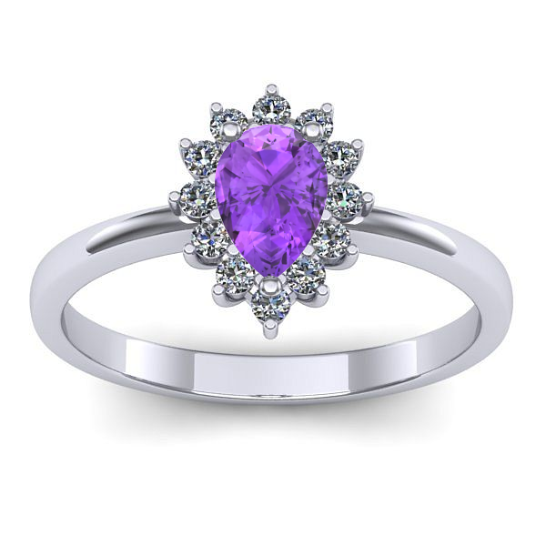 Inel logodna cu ametist lacrima