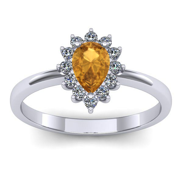 Inel cu citrin lacrima