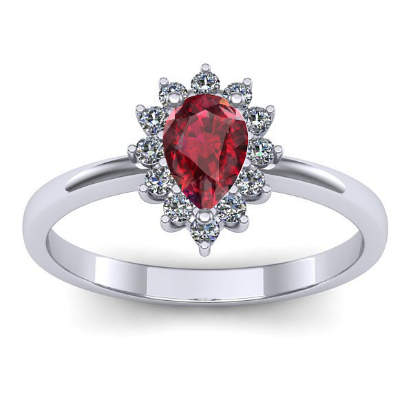Inel de logodna cu rubin lacrima