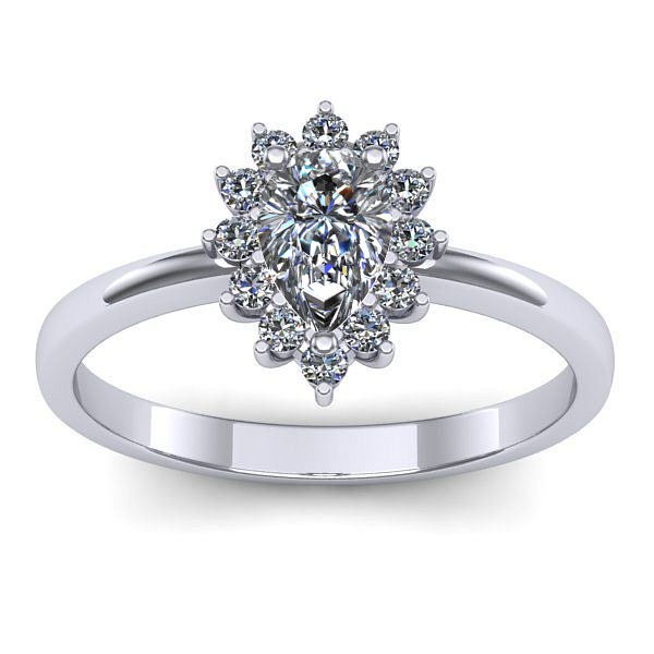 Inel cu safir alb lacrima