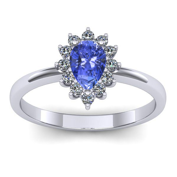 Inel de logodna cu tanzanit lacrima