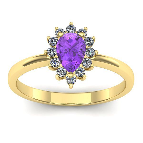 Inel logodna cu ametist lacrima