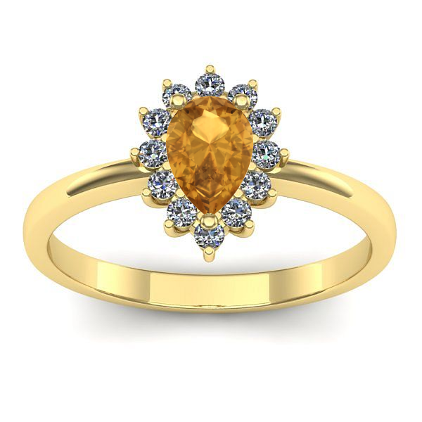 Inel logodna cu citrin lacrima