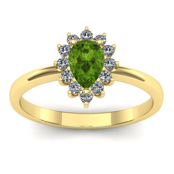 Inel cu peridot lacrima